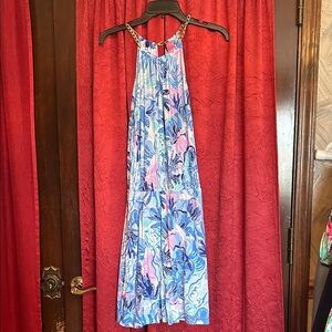 Lilly Pulitzer Blue and Pink Halter Romper